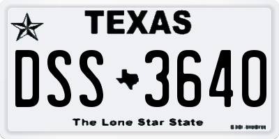 TX license plate DSS3640