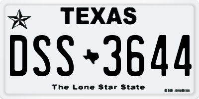 TX license plate DSS3644