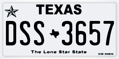 TX license plate DSS3657