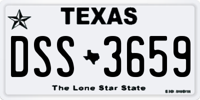TX license plate DSS3659