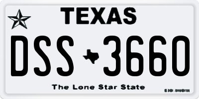 TX license plate DSS3660