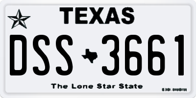 TX license plate DSS3661