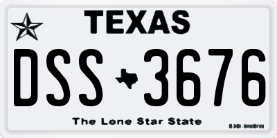 TX license plate DSS3676