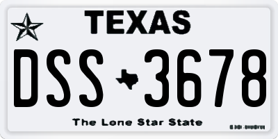 TX license plate DSS3678