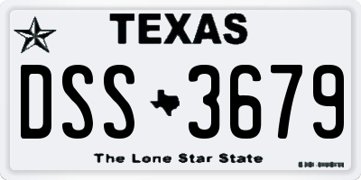 TX license plate DSS3679