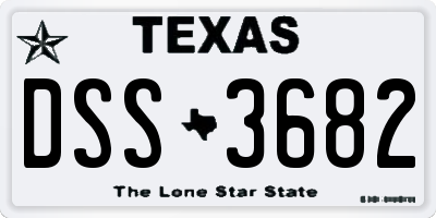 TX license plate DSS3682