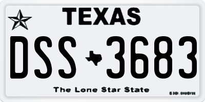 TX license plate DSS3683