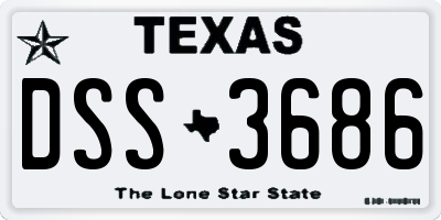 TX license plate DSS3686