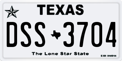 TX license plate DSS3704