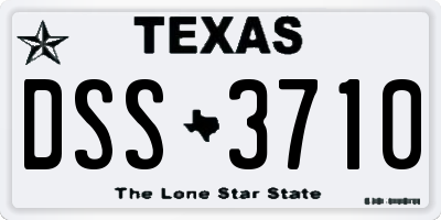 TX license plate DSS3710