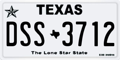 TX license plate DSS3712