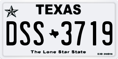 TX license plate DSS3719