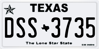 TX license plate DSS3735