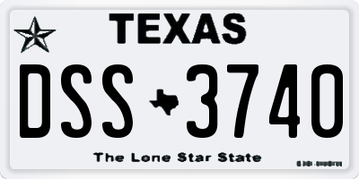 TX license plate DSS3740