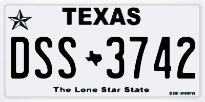 TX license plate DSS3742
