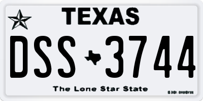 TX license plate DSS3744
