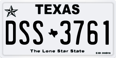 TX license plate DSS3761