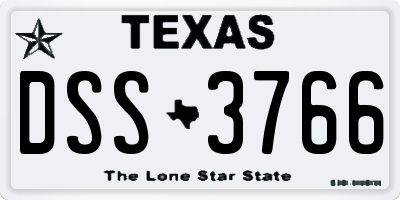 TX license plate DSS3766