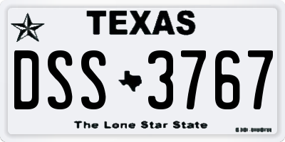 TX license plate DSS3767