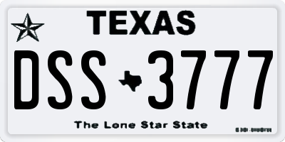 TX license plate DSS3777