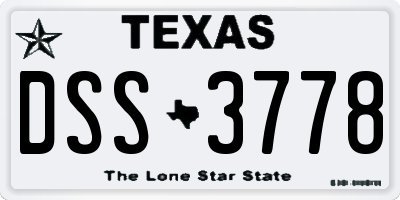 TX license plate DSS3778