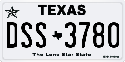 TX license plate DSS3780
