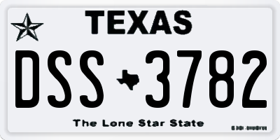 TX license plate DSS3782
