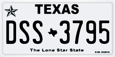 TX license plate DSS3795