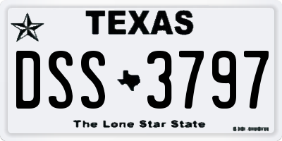 TX license plate DSS3797