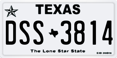 TX license plate DSS3814