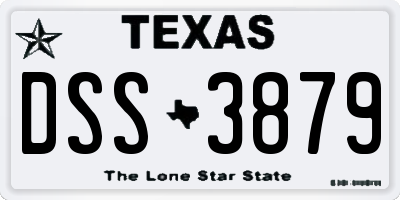 TX license plate DSS3879