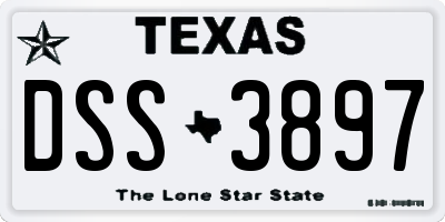TX license plate DSS3897