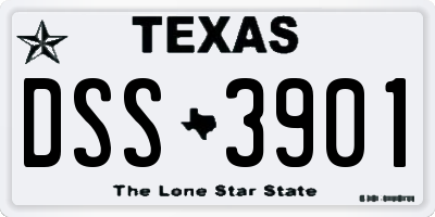 TX license plate DSS3901