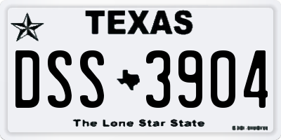 TX license plate DSS3904