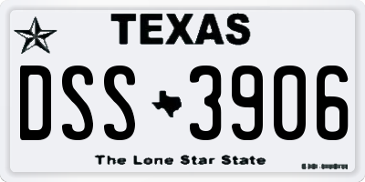TX license plate DSS3906