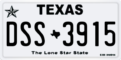 TX license plate DSS3915