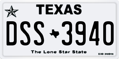 TX license plate DSS3940