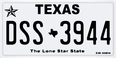 TX license plate DSS3944