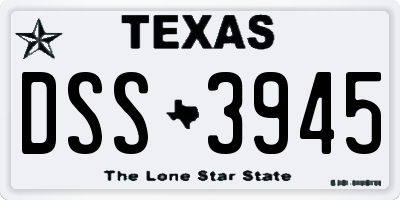 TX license plate DSS3945