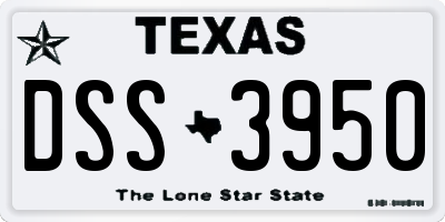 TX license plate DSS3950