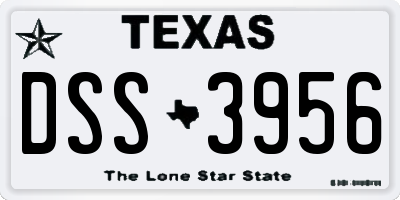TX license plate DSS3956