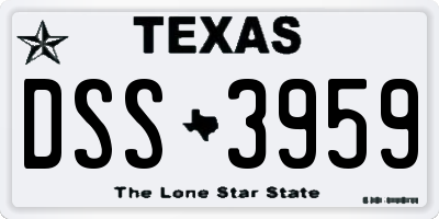 TX license plate DSS3959
