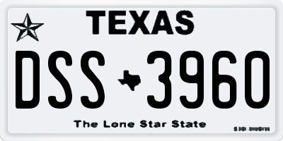 TX license plate DSS3960