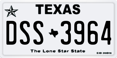 TX license plate DSS3964