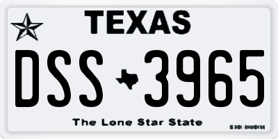 TX license plate DSS3965