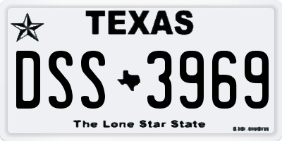 TX license plate DSS3969