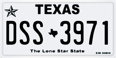 TX license plate DSS3971