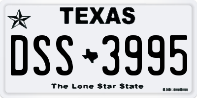 TX license plate DSS3995
