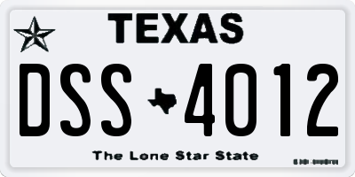 TX license plate DSS4012