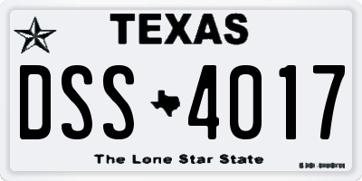 TX license plate DSS4017